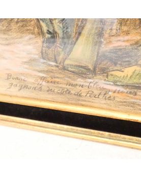 Framed Pastel Soldiers by Reiner 1917