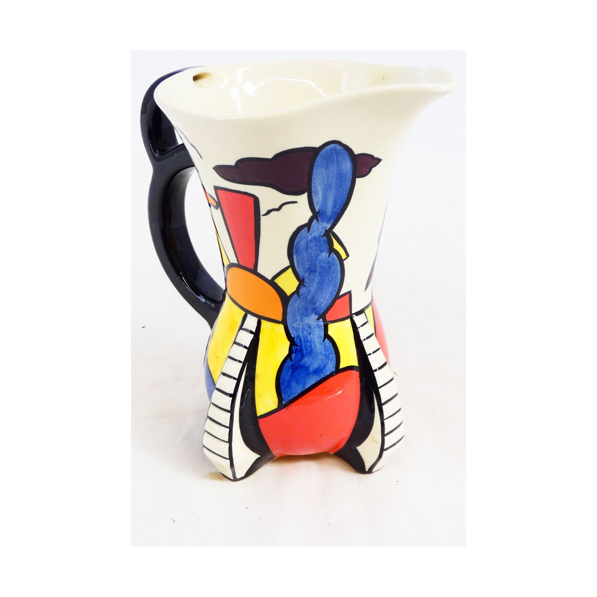 English Polychrome Earthenware Pitcher English Polychrome Earthenware Pitcher