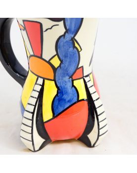 English Polychrome Earthenware Pitcher