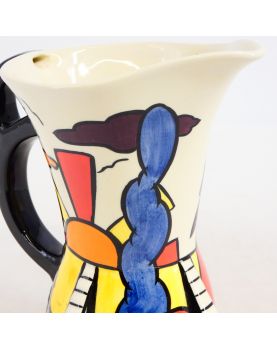 English Polychrome Earthenware Pitcher