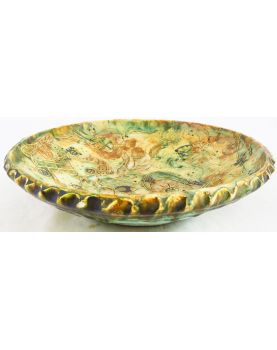 Polychrome Ceramic Cup Signed CHEDEVILLE