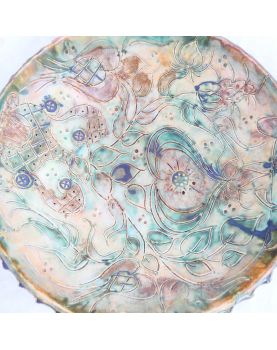 Polychrome Ceramic Cup Signed CHEDEVILLE