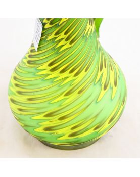 Verrerie d’Art Grand Pichet Vert et Jaune en Pate de Verre