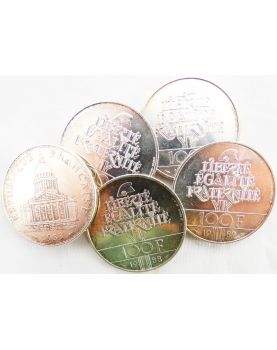 5 Pieces 100 Francs en Argent