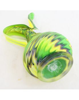 Verrerie d’Art Grand Pichet Vert et Jaune en Pate de Verre