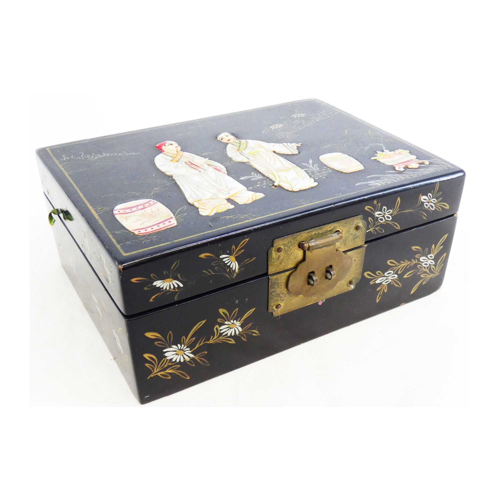 Asian Jewelry Box with Mother-of-Pearl Inlays Asian Jewelry Box with Mother-of-Pearl Inlays