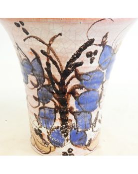 Vase en Terre Emaillée Décor Floral