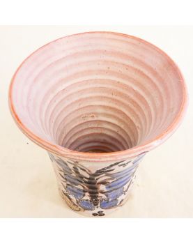 Vase en Terre Emaillée Décor Floral