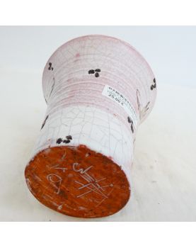 Glazed Earthenware Vase with Floral Decor