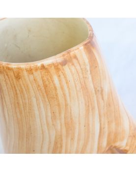 Vase en Céramique 2 Anses JOURDAN Effet Bois