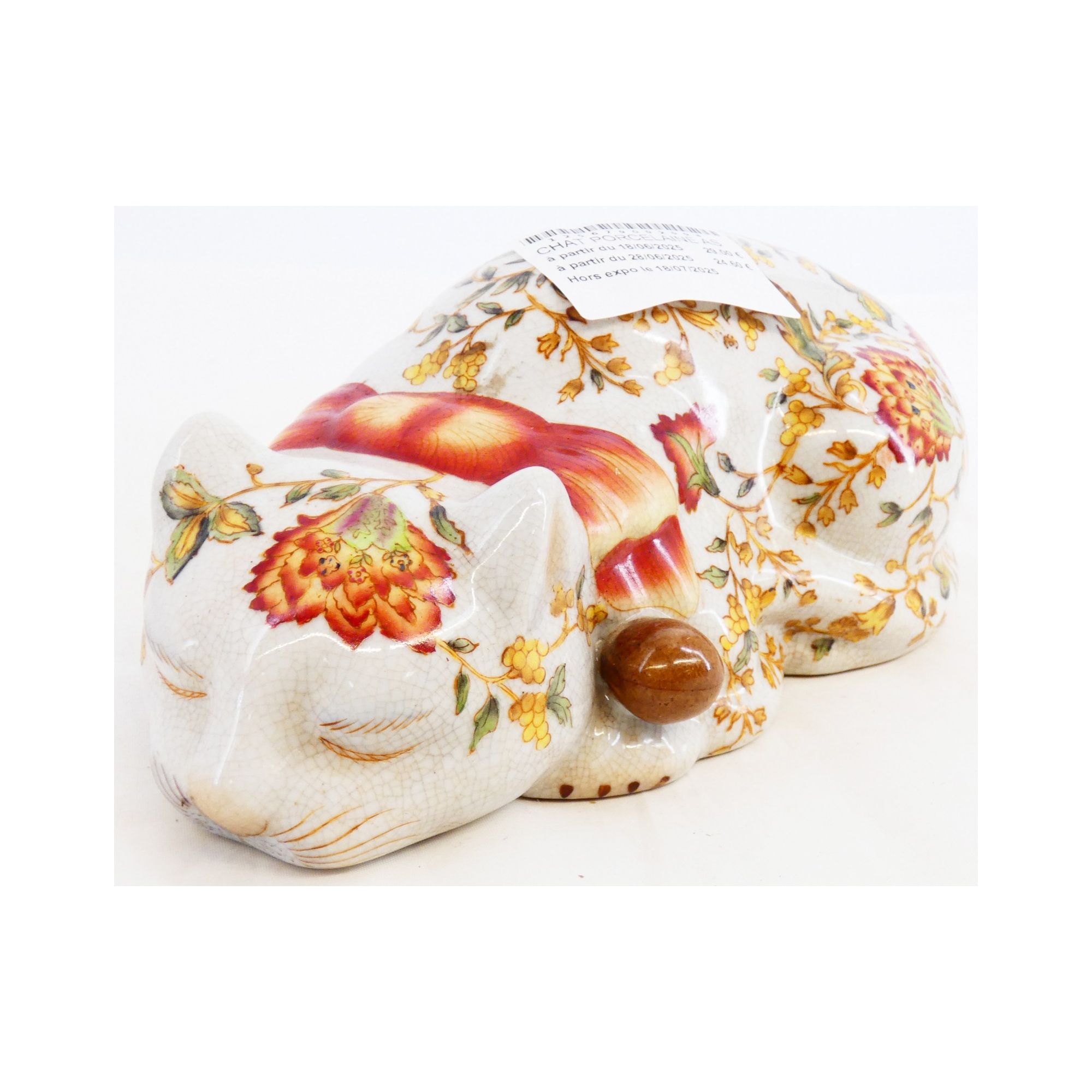 Asian Cracked Earthenware Cat Asian Cracked Earthenware Cat