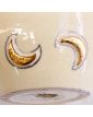 Pied de Lampe LONGWY Motif Étoiles Dorées en Faïence Craquelée