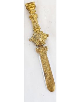 Coupe Papier avec Sceau en Bronze