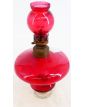 Ancienne Lampe à Pétrole Rouge XIXe Siècle en Cristal