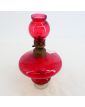 Ancienne Lampe à Pétrole Rouge XIXe Siècle en Cristal