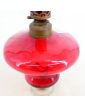Ancienne Lampe à Pétrole Rouge XIXe Siècle en Cristal
