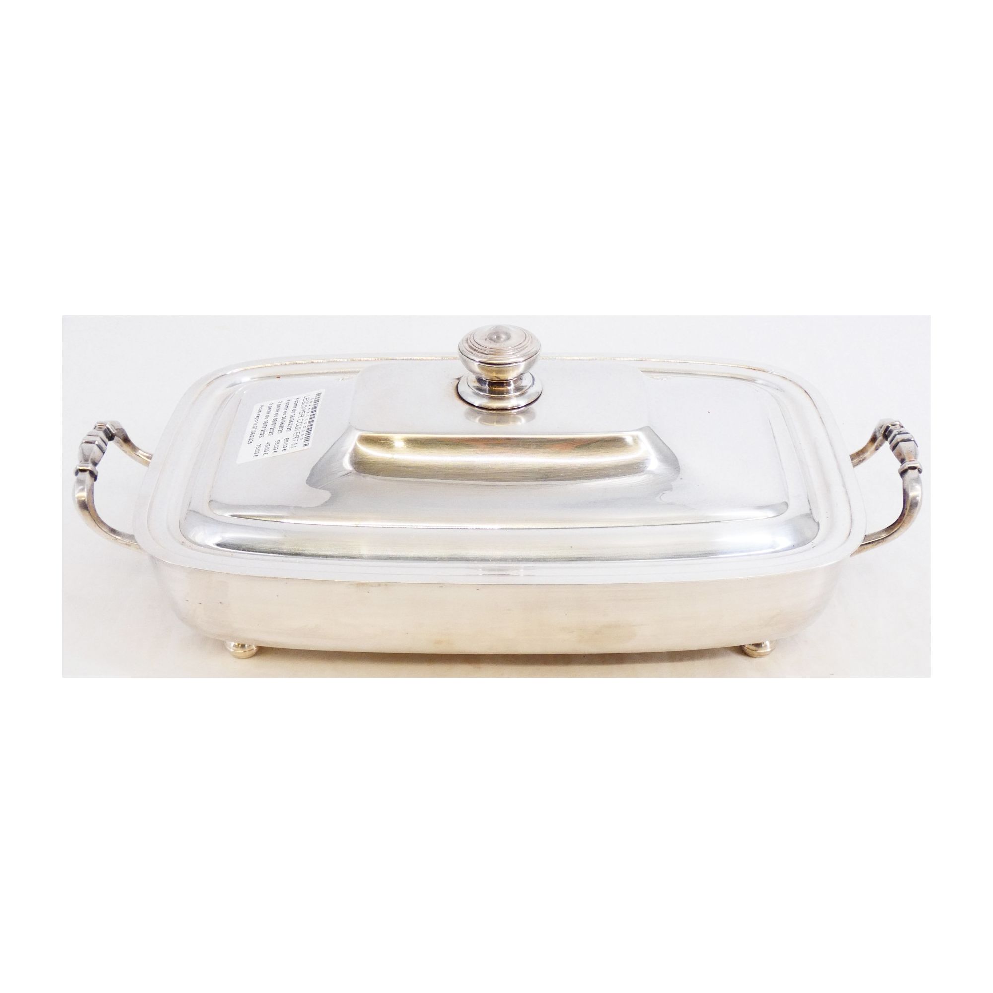 Vegetable Dish with Lid in Silver Metal Fleuron Vegetable Dish with Lid in Silver Metal Fleuron