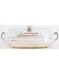 Vegetable Dish with Lid in Silver Metal Fleuron