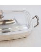 Vegetable Dish with Lid in Silver Metal Fleuron