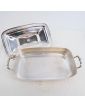 Vegetable Dish with Lid in Silver Metal Fleuron
