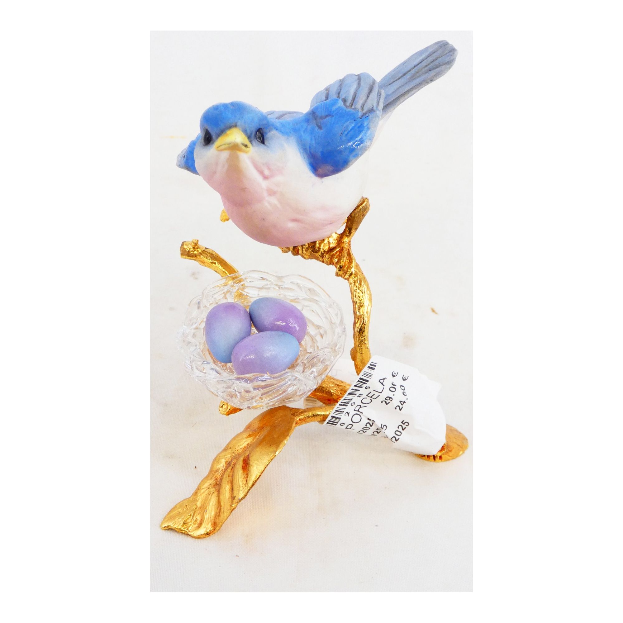 Pot Oiseau en Biscuit sur son Nid Pot Oiseau en Biscuit sur son Nid