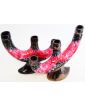 Pair of VALLAURIS Black and Pink Ceramic Candlesticks