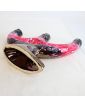 Pair of VALLAURIS Black and Pink Ceramic Candlesticks