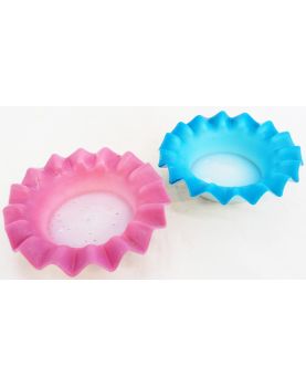 Paire de Dessous de Bouteille en Opaline Rose et Bleu