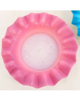 Paire de Dessous de Bouteille en Opaline Rose et Bleu