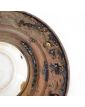 Paire de Plats Décoratif XIXe Siècle en Porcelaine et Laiton Repoussé