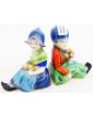 Paire de Serre Livres Jeunes Hollandais Polychrome