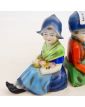 Paire de Serre Livres Jeunes Hollandais Polychrome