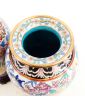 Paire de Vases Cloisonnés Asie avec Support en Bois