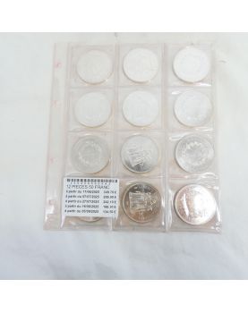 12 50 Franc Silver Coins