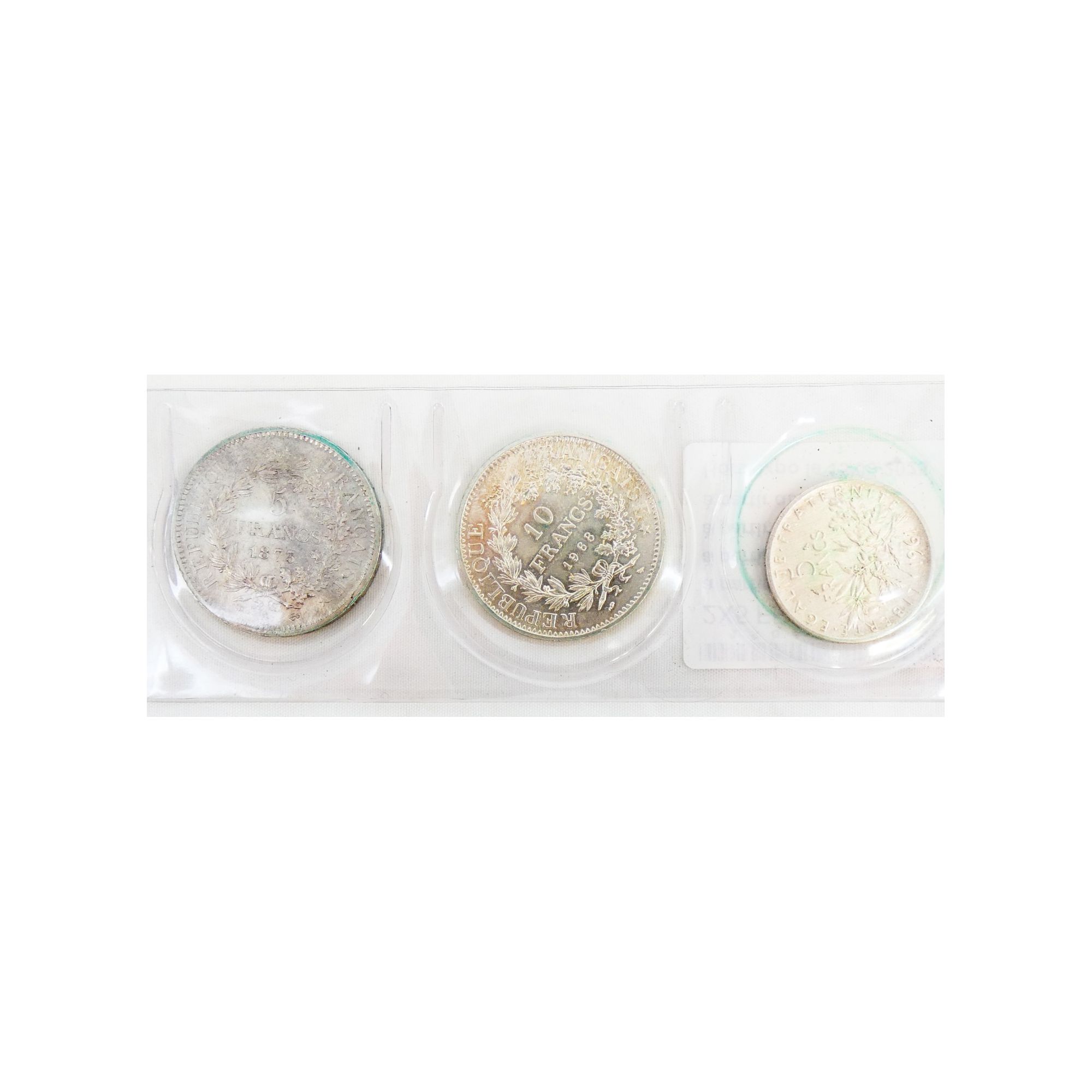 2 5 Franc Coins and 1 10 Franc Silver Coin 2 5 Franc Coins and 1 10 Franc Silver Coin