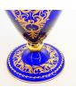 Blue Crystal Vase with Gold Trim