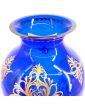 Vase en Cristal Bleu Réhaussé Doré