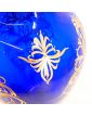 Vase en Cristal Bleu Réhaussé Doré