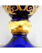 Vase en Cristal Bleu Réhaussé Doré