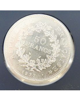 6 pieces of 50 francs in Money