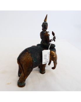 Bronze Elephant and Asian Goddess Subject