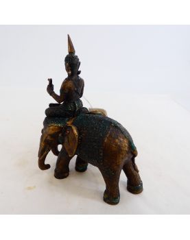 Bronze Elephant and Asian Goddess Subject