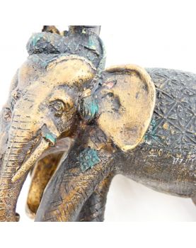 Bronze Elephant and Asian Goddess Subject