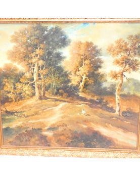 Large Oil on Canvas Man Sitting on Lawn Signed Michal JANCZUK