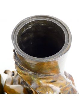 Paire de Vases en Régule Signés sur Socle en Marbre Par Auguste MOREAU