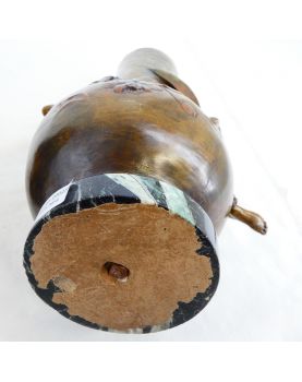 Paire de Vases en Régule Signés sur Socle en Marbre Par Auguste MOREAU