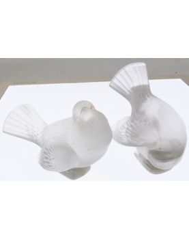 Paire de 2 Oiseaux LALIQUE France