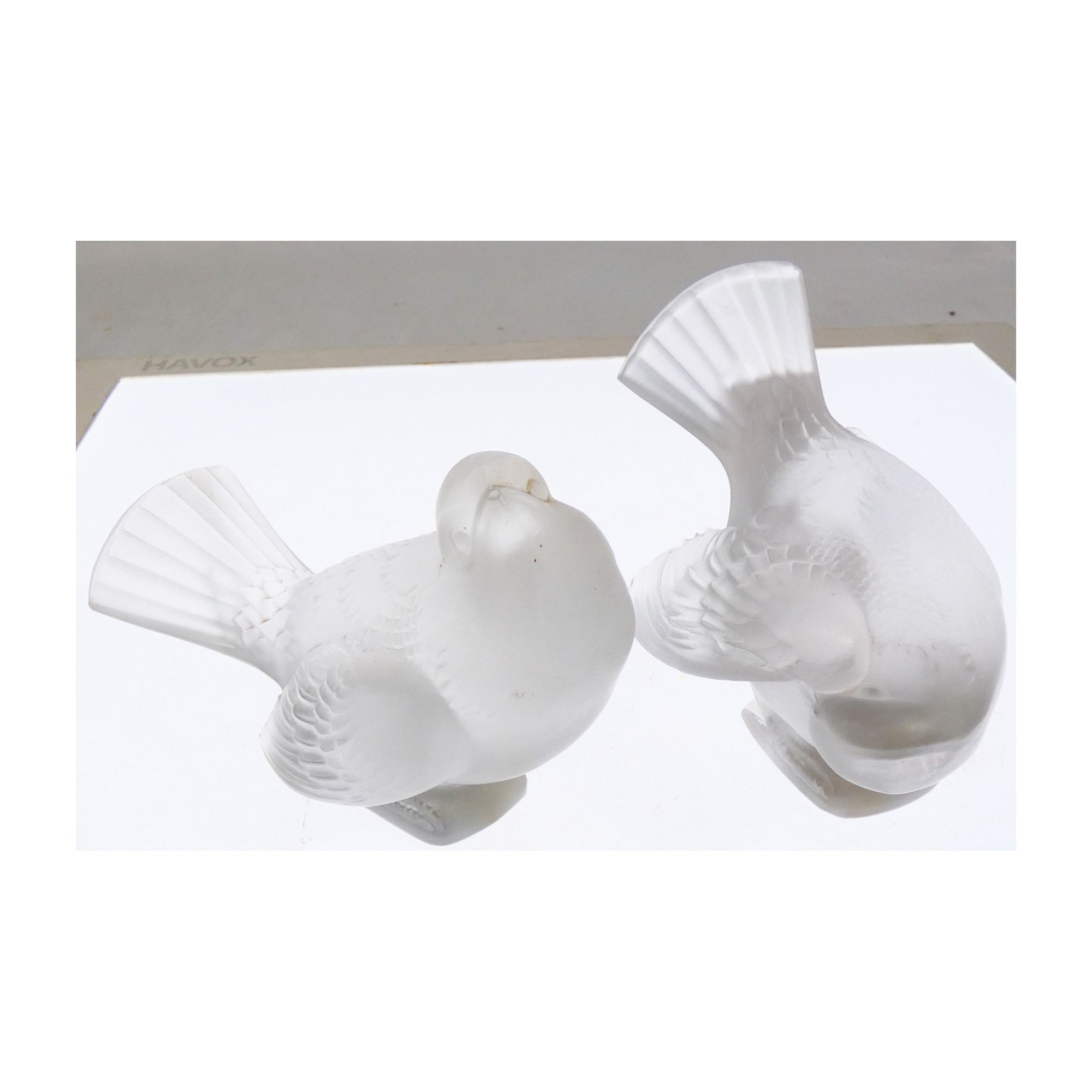 Paire de 2 Oiseaux LALIQUE France Paire de 2 Oiseaux LALIQUE France