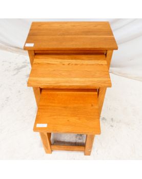 Set of 3 Nesting Tables in Solid Oak