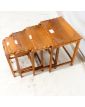 Set of 4 Carved Asian Nesting Tables